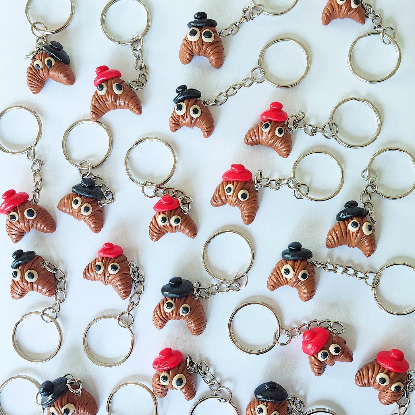 Hand-Made Croissant Keychain